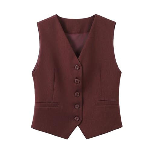 Chalecos blazer mujer elegantes ajustados sin mangas con botones