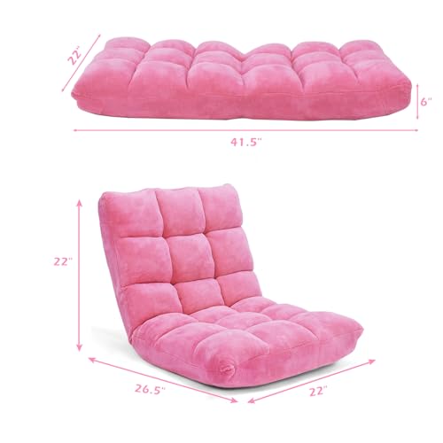 image for COSTWAY Floor Chair, Video Gaming Chairs with Back Support, Adjustable