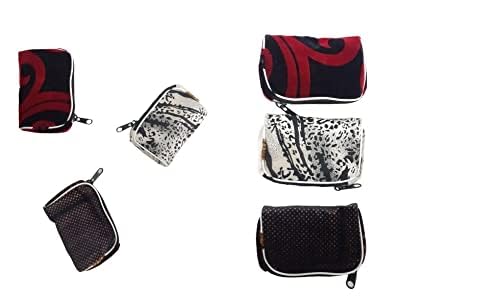 Velvet 12 Pieces Women Cloth Handy Purse/Coin Pouch/batwa/Wallet with Two Zipper (Multi) (Pack of 12)-image-25