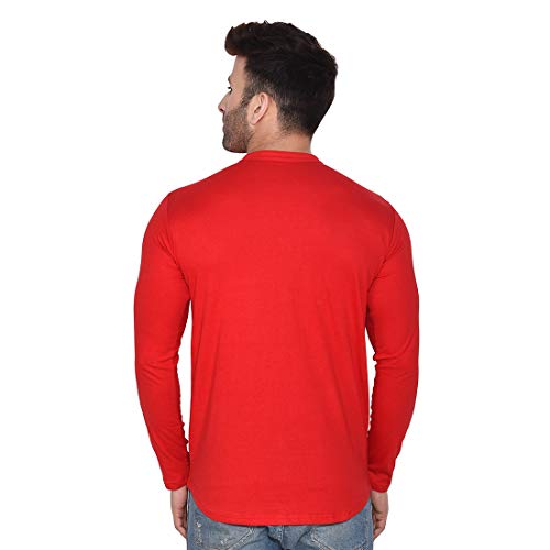 Image of Geum Men's Mandarin Collar Shirt | Slim Fit Full Sleeve Casual Shirt with Printed Chest Logo | Soft Cotton Blend Stylish Button Down for Party, Office