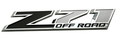 Image of 2pcs New Big Z71 Off Road Emblems 10 inch Badge Compatible with 2009-2018 Colorado Tahoe Silverado Sierra Suburban 2500Hd 3500Hd Offroad (Chrome Black)