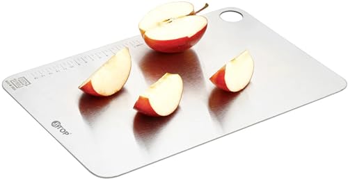 Image of Btop Stainless Steel Chopping Board, Corrosion Resistant, Waterproof, Rust-Proof, Professional Kitchen Equipment (Steel Reguler Size O Chopping Board)