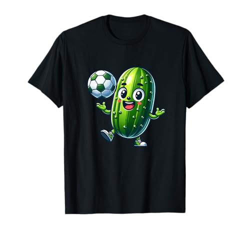 Soccer Pickle Mascot Cute Cartoon Football Humor T-Shirt