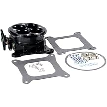 Universal CNC Billet Aluminum EFI 1200 CFM 4 Barrel Throttle Body Compatible with 4150 Applications Black Finish Model PCE1381002 Includes Gaskets