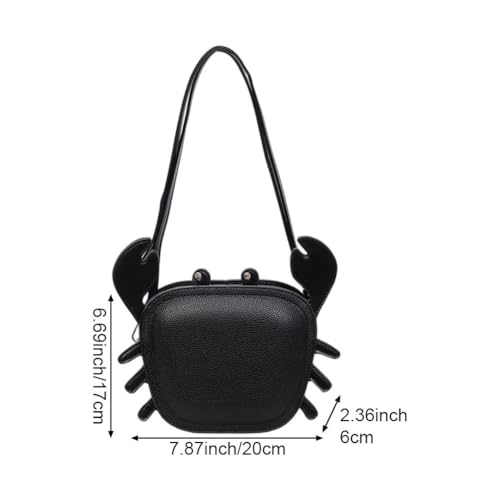 Trousse de maquillage crabe en PU chic et compacte à fermeture éclair - 8