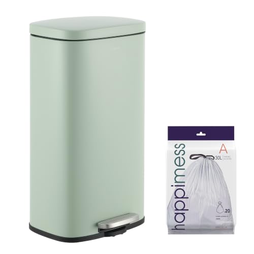Image of happimess Curtis 8 Gal Step Trash Can Soft Close 25 inch, Pistachio Gelato