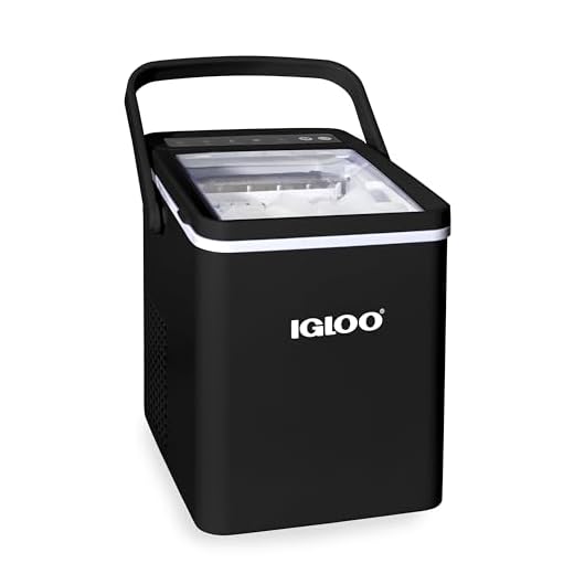 Igloo Premium Self-Cleaning Countertop Ice Maker Machine, Handled Portable Ice Maker, Produces 26 lbs. in 24 hrs. with Ice Cubes Ready in 6-8 Minutes, Comes with Ice Scoop and Basket