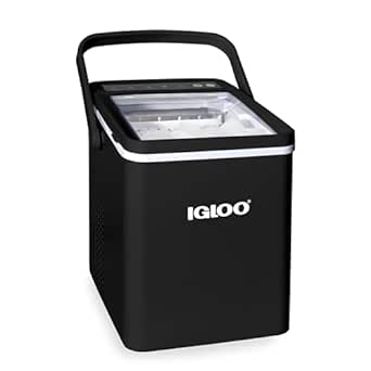 Igloo Premium Self-Cleaning Countertop Ice Maker Machine, Handled Portable Ice Maker, Produces 26 lbs. in 24 hrs. with Ice Cubes Ready in 6-8 Minutes, Comes with Ice Scoop and Basket