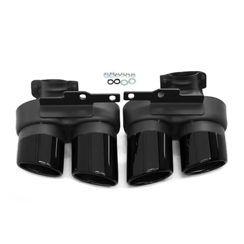 Buse tuyau réglable embout échappement look S6 quad noir pour berline A6 A7