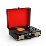 🔹 【3 VELOCIDADES 33/45/78 RPM】 Compatible con vinilos de 7, 10 y 12 pulgadas. Reproduce LP, singles y discos clásicos con total versatilidad, adaptándose a toda tu colección de música.