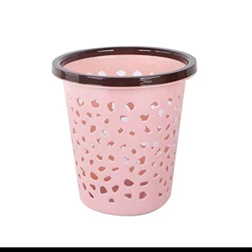 Runde Maschen Papierkorb Mülleimer, 5 L Abfalleimer Dauerhaft Kleine Abfallkorbbehälter, Kunststoff Mesh Für Home Kitchen Badezimmer-rosa 5 Liter Cover