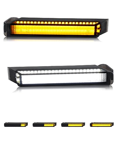 HERCOO Side Mirror Light Turn Signals Running Lights LED Sequential Switchback White & Dynamic Amber Lamp Smoked Lens Assembly Compatible with Ford F150 Expedition Raptor, Lincoln Mark LT