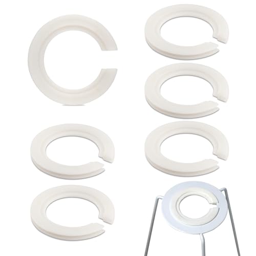 6 Stück E27 auf E14 Lampenschirm Reduzierung,42mm auf 29mm Kunststoff Lampenschirm Ring Konverter,E27 auf E14 Lampenschirm Adapter zur Unterstützung von Lampenschirmen mit Doppelringbeschlägen,weiß