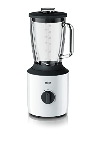 Braun PowerBlend 3 JB 3150 WH Standmixer - 1,5 l Glas-Mixaufsatz, Küchenhelfer zum Zerkleinern, Pürieren & Mixen, 800 Watt, Weiß