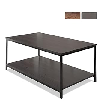 Alternative view of Bonzy Home Outdoor Coffee Table 2 Tier 43 in Patio Coffee Table Wooden Side Table Rectangle Table Fit with Patio Conversation Set with Storage Black