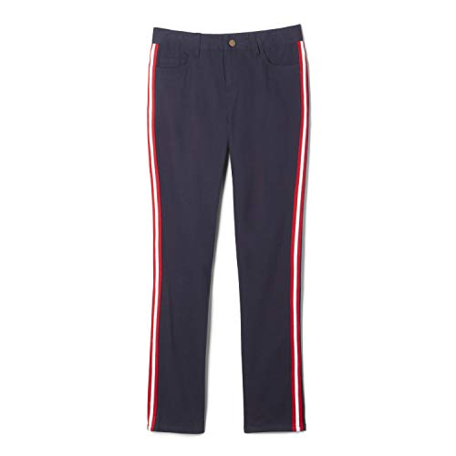 Image of French Toast Girls' Adjustable Waist Stretch 5 Pocket Taping Skinny Pant, Navy, 2T