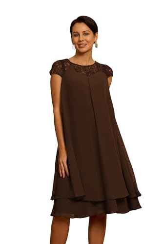 Cap Sleeve Chiffon Mother of The Bride Dresses Scoop Neck Sequins Laces Formal Evening Dress ZX83