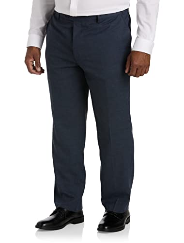 Oak Hill by DXL Men's Big and Tall Windowpane Suit Pants Navy 50 x 30