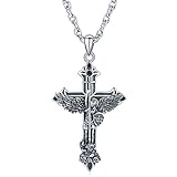 Aniu S925 Sterling Silver St Michael/St Christopher/St Benedict Medal Necklace for Men Women...