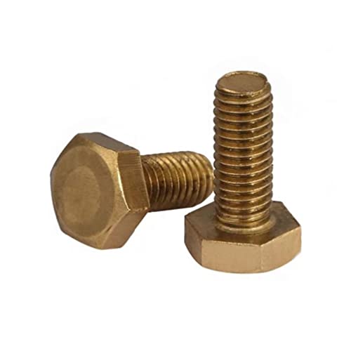 FEEIMOL Messing Sechskantschrauben Vollgewinde Maschinenschrauben M10x20mm (2 Stück)