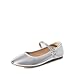 Produktbild DREAM PAIRS Schuhe Damen Ballerinas Mary Jane Schuhe Trachtenschuhe runde Zehen Bequeme Elegante für den Alltag,Size 43,Silber-Pu,SDFA2441W