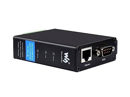 Waveshare Rail-Mount Serial Server, RS232/485/422 to RJ45 Ethernet Module, TCP/IP to serial