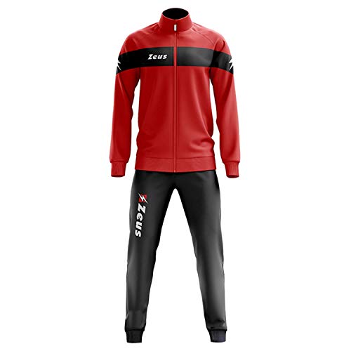 Tuta Apollo Rosso-Nero Zeus Corsa Sport Uomo Staff Running jogging Allenamento Relax Calcio Calcetto Torneo Scuola Sport, YYS