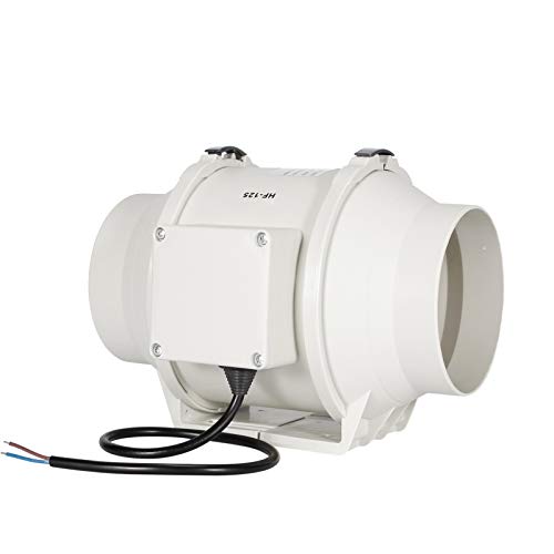 HG POWER 5 Inch Mixed Flow Inline Duct Fan HF-P Series Booster Exhaust Extractor Inline Ducting Fans for Grow Tent