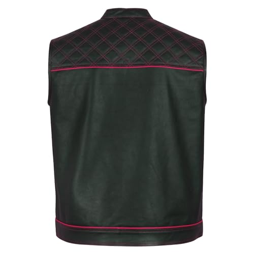 Image of .Men's Biker Rider Motorcycle club Motorbike stylish Genuine leather sleeveless vest