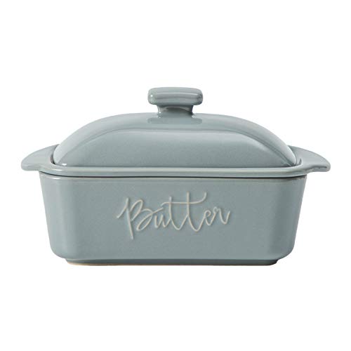 Fe Butter Dish, 10 Oz Ceramic Butter Keeper With Water Line, French Butter Dish With Lid For Countertop (Gray) #TOP20