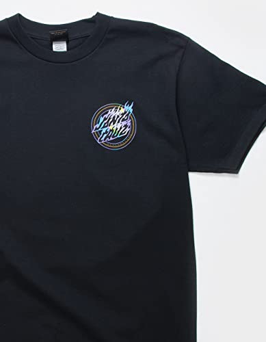 Santa Cruz Men's S/S T-Shirt Holo Flame Dot Skate T-Shirt, Black, Size: Large #TOP2