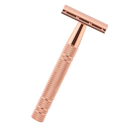 Vaguelly Old Style Shaver Double Razor with Textured Grip Manual Shaving Tool for Slip Design Great present for Men and Women Classic Safety Razor