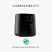 kwmobile Cover Compatible with Philips Essential Airfryer XL Cover - for Air Fryer - Dandelion Love White/Black