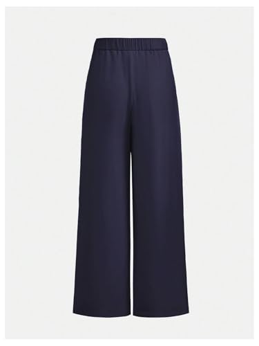 Image of SweatyRocks Girl's Elastic High Waist Wide Leg Pants Loose Long Trousers
