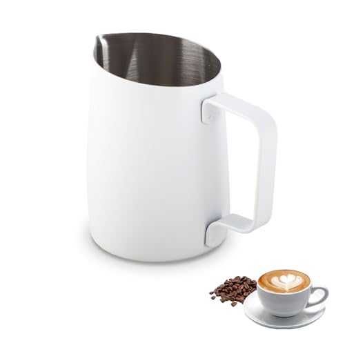 420ml/14oz Milk Frothing Pitcher, Stainless Steel Milk Frother Jug Coffee Frother Cup Steaming Pitchers Latte Art Tools for Milk Coffee Cappuccino Latte Art