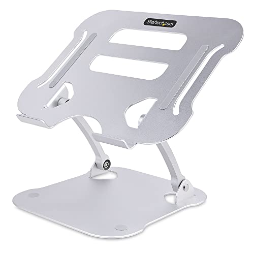 StarTech.com Tisch Laptopständer - Laptoperhöhung aus Aluminium, Tragbar, Faltbar, Schwenkbar - Tragkraft 10kg - Laptophalterung - Höhenverstellbarer Ergonomischer Notebookständer (ADJ-LAPTOP-RISER)