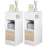 Spazio di archiviazione per tenere gli oggetti a portata di mano: il comodino è progettato con 2 scomparti aperti e un piano del tavolo che offre ampio spazio per mantenere gli oggetti desiderati di facile accesso. Inoltre, il cassetto a prova di umidità può contenere oggetti personali