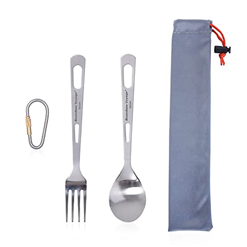 Boundless Voyage Ultraleichtes Titan Löffel und Gabel Set Camping Outdoor Geschirr Besteckset