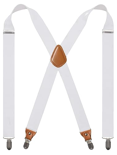 Image of Adjustable Elastic Suspenders for Men's and Women's with X Back Suspenders for Casual & Formal