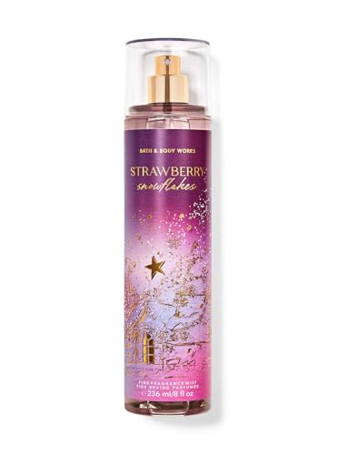 Image of Bath & Body Works Strawberry Snowflakes Fine Fragrance Mist|Long Lasting | Light & Refreshing |Layerable Body Spray for Women | Dermatologist tested | Infused with Essential Oils | 236ml / 8 fl oz