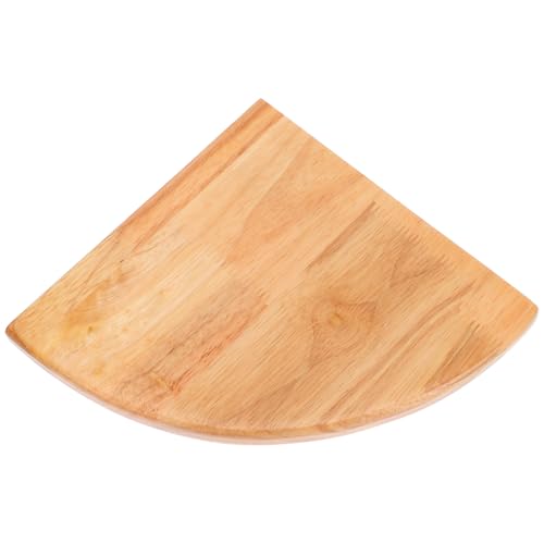 Milisten Estante de Pared de Madera Maciza de Caucho, Estante Flotante Sectorial de 21 Cm de Radio, para Esquina y Almacenamiento Multifuncional en Cocina, Baño y Oficina, Soporte