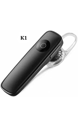 Image of Wireless Bluetooth Headset with Mic, Single Ear Handsfree for Calling, Lightweight Earhook Design, Noise Reduction, Long Battery Backup - Black