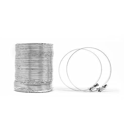 Flexible Clothes Dryer Duct - 10 Foot by 4 Inch | Includes 2 Premium Screw Clamps