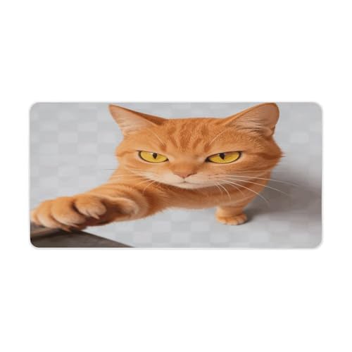 Cartoon Cat Orange Desk Pad resistente al agua 30x60cm miniatura 1