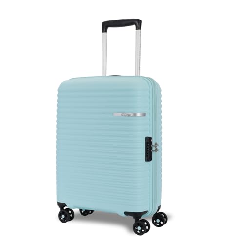 Image of American Tourister Liftoff+ | Small Size Cabin Trolley Bag (55 cm) for Travel | 360 8 Wheel Travel Luggage | Hard Case Polypropylene (PP) Suitcase | Mounted TSA Lock | Spa Blue