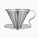 Kroplownik do kawy Filtr do kawy Jedna filiżanka filtr do kawy Ekspres do kawy kroplówki Wlać ponad filtr do kawy Filtr filiżanka kawy filiżanka Silver,1-2 cups