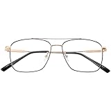 Dollger Fake Glasses Clear Lens Non-prescription Metal Frame Black Classic Square fashion Aviator Eyeglasses Men Women