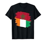 t shirt cotelé femme Idée-cadeau pour une marocaine ivoirienne, un marocain ou pour un ivoirois ou ivoirien, papa, maman, papy, tonton, tata, fils, frère, cousin, mari, ami le Maroc et la Côte d'Ivoire
