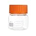 Pastein 6 Pack 250 mL Wide Mouth Graduated Round Reagent Media/Storage Lab Glass Bottle With GL80 Orange Polypropylene Screw Capâ€¦