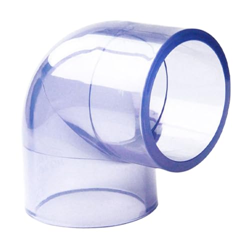 Codo de tubería de PVC transparente, codo de 90 grados de 50 mm/2 pulgadas de 90 grados, accesorios de tubería de PVC de 2 vías, conectores de tubería PVC portátiles para DIY PVC Shelf Garden Support